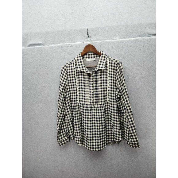 Paper Crane Black & White Plaid Button-Up Blouse - Womens Medium - Picture 1 of 4